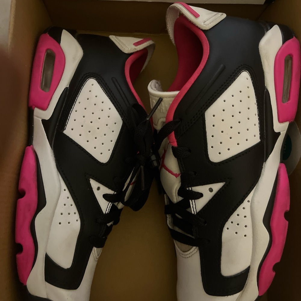 Jordan Black and Pink Women's Sneakers